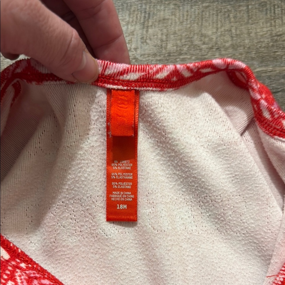 SKIMS Logo Plush Pointelle Footless Romper in Red Fair Isle Print - Picture 2 of 12